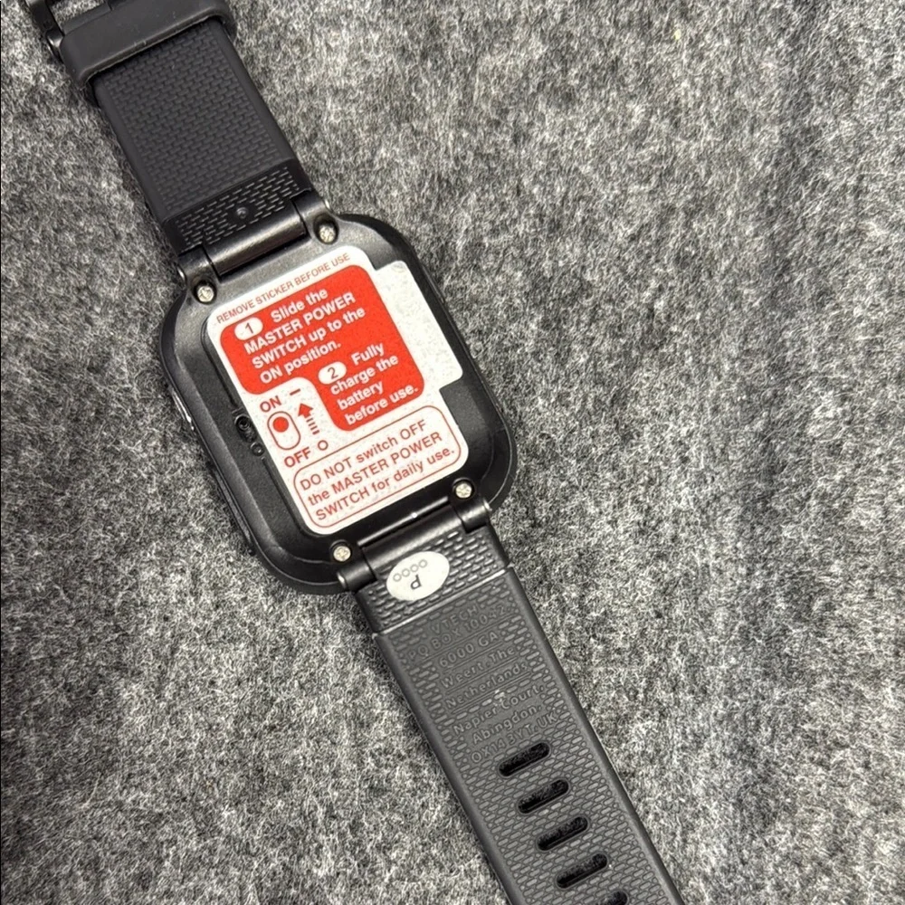 Vtech Black Smartwatch with Textured Band and Digital Display